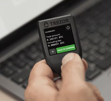 Trezor Model T Black Crypto Hardware Wallet - LCD Touchscreen for Bitcoin & 1000+ Coins - Maximum Security